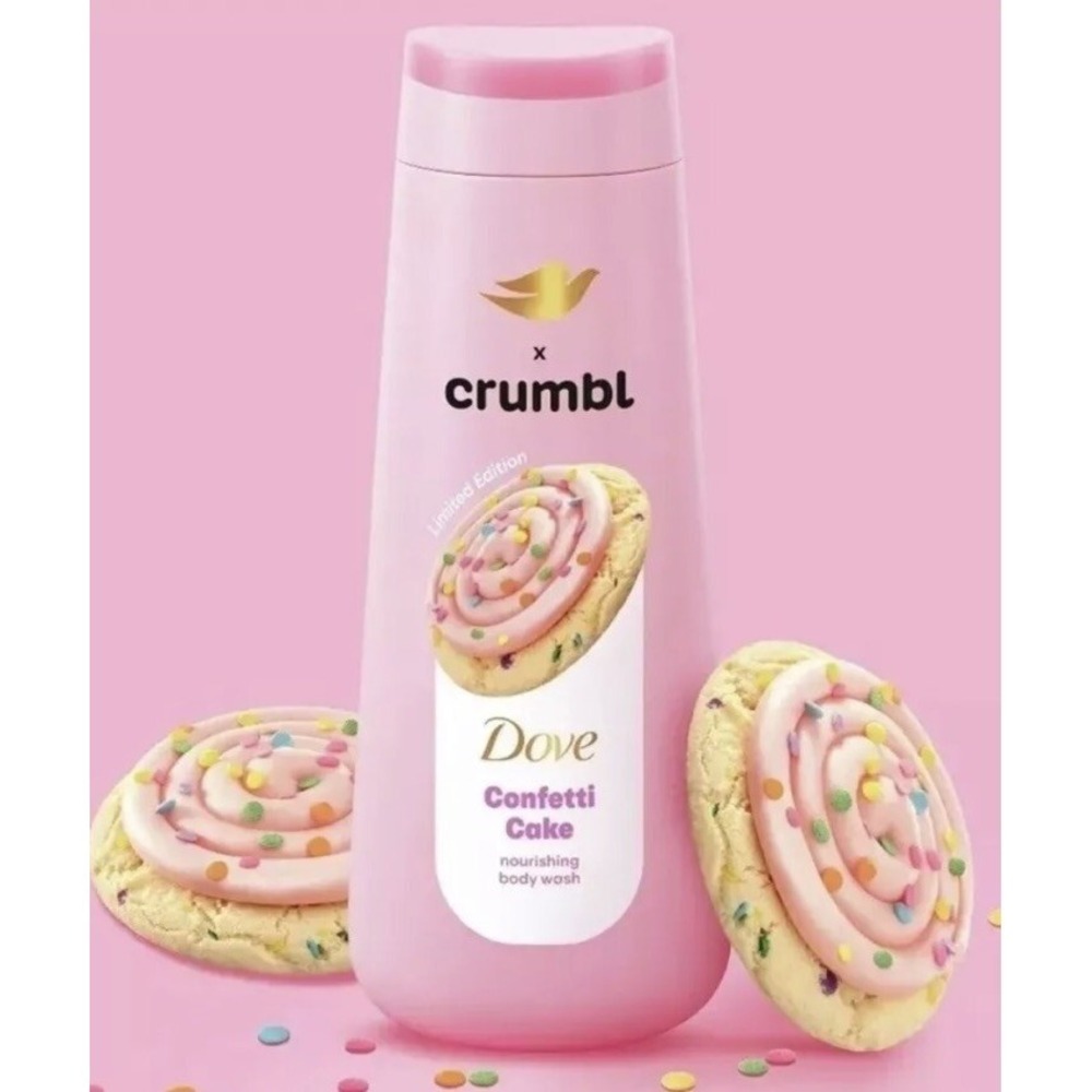 Dove X Crumbl‎ Body Wash Confetti Cake NEW 20oz Pink Gift